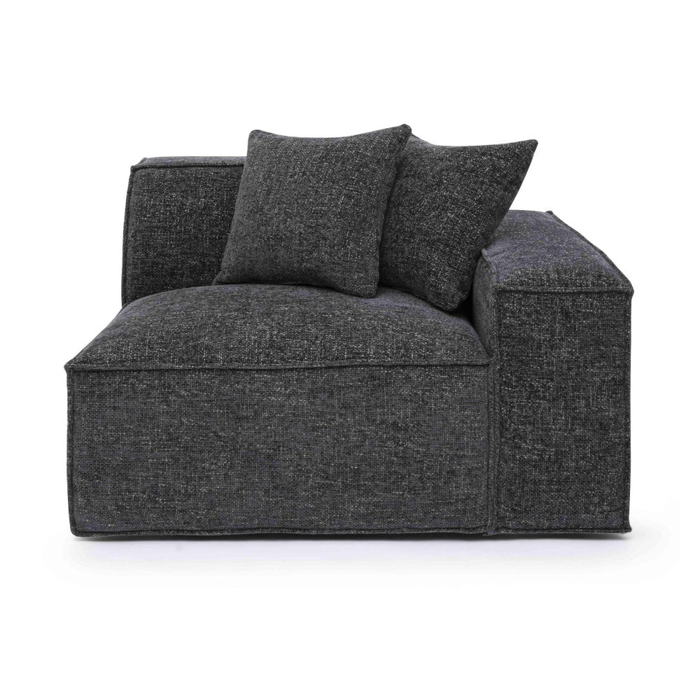 TOV Furniture Mindy Modular Corner Chair - Cozy Chenille Basketweave with Deep Seating for Stylish Living Spaces Charcoal / RAF TOV-L69319-RC