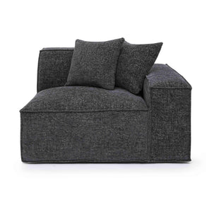 TOV Furniture Mindy Modular Corner Chair - Cozy Chenille Basketweave with Deep Seating for Stylish Living Spaces Charcoal / RAF TOV-L69319-RC