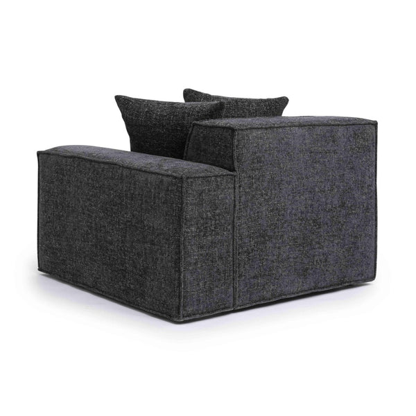 TOV Furniture Mindy Modular Corner Chair - Cozy Chenille Basketweave with Deep Seating for Stylish Living Spaces Charcoal / RAF TOV-L69319-RC