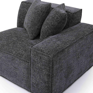 TOV Furniture Mindy Modular Corner Chair - Cozy Chenille Basketweave with Deep Seating for Stylish Living Spaces Charcoal / RAF TOV-L69319-RC