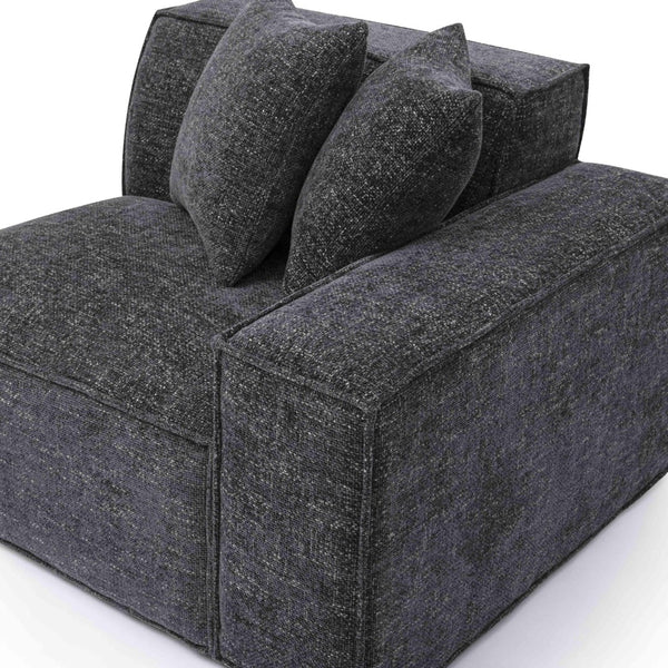TOV Furniture Mindy Modular Corner Chair - Cozy Chenille Basketweave with Deep Seating for Stylish Living Spaces Charcoal / RAF TOV-L69319-RC