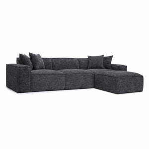 TOV Furniture Mindy 4-Piece Modular Sectional Sofa - Cozy Chenille Design with Plush Pillows for Ultimate Comfort Charcoal TOV-L69319-SEC