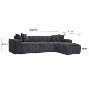TOV Furniture Mindy 4-Piece Modular Sectional Sofa - Cozy Chenille Design with Plush Pillows for Ultimate Comfort Charcoal TOV-L69319-SEC