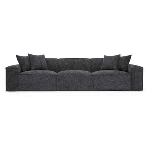 TOV Furniture Mindy 115" Chenille Basketweave Modular Sofa - Effortless Comfort with Modern Versatility for Your Home Charcoal TOV-L69319-SO