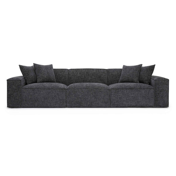 TOV Furniture Mindy 115" Chenille Basketweave Modular Sofa - Effortless Comfort with Modern Versatility for Your Home Charcoal TOV-L69319-SO