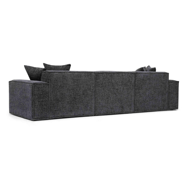 TOV Furniture Mindy 115" Chenille Basketweave Modular Sofa - Effortless Comfort with Modern Versatility for Your Home Charcoal TOV-L69319-SO