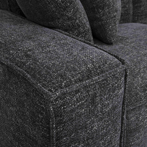 TOV Furniture Mindy 115" Chenille Basketweave Modular Sofa - Effortless Comfort with Modern Versatility for Your Home Charcoal TOV-L69319-SO