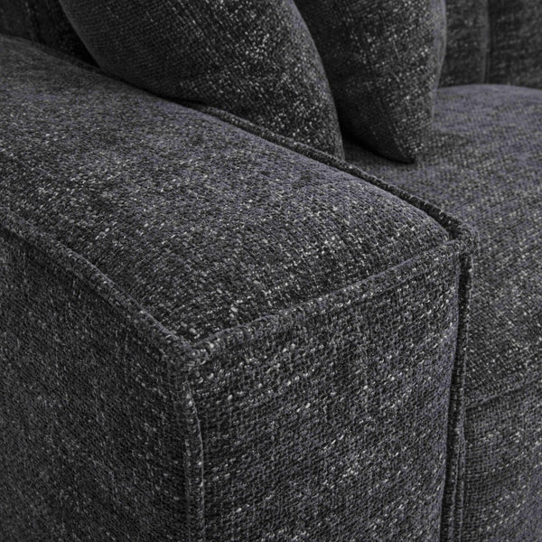 TOV Furniture Mindy 115" Chenille Basketweave Modular Sofa - Effortless Comfort with Modern Versatility for Your Home Charcoal TOV-L69319-SO