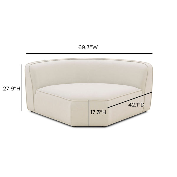 TOV Furniture Travie Upcycled Linen Wedge Corner Chair - Stylish Modular Seating for Contemporary Living Spaces TOV-L69325