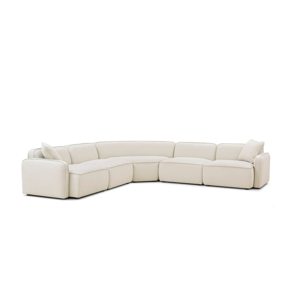 TOV Furniture Travie 5-Piece Modular L-Sectional in Warm Sand – Sustainable, Comfortable, and Customizable Design TOV-L69328-SEC