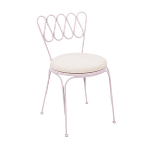 TOV Furniture Erica Wrought Iron Outdoor Chair - Stylish, Weather-Resistant Bistro Seating for Relaxed Patios Pink TOV-O18666