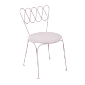 TOV Furniture Erica Wrought Iron Outdoor Chair - Stylish, Weather-Resistant Bistro Seating for Relaxed Patios Pink TOV-O18666