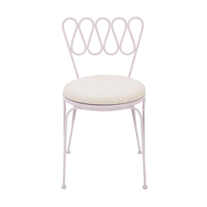 TOV Furniture Erica Wrought Iron Outdoor Chair - Stylish, Weather-Resistant Bistro Seating for Relaxed Patios Pink TOV-O18666