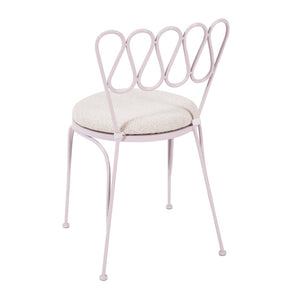 TOV Furniture Erica Wrought Iron Outdoor Chair - Stylish, Weather-Resistant Bistro Seating for Relaxed Patios Pink TOV-O18666