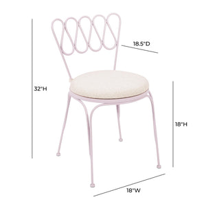 TOV Furniture Erica Wrought Iron Outdoor Chair - Stylish, Weather-Resistant Bistro Seating for Relaxed Patios Pink TOV-O18666