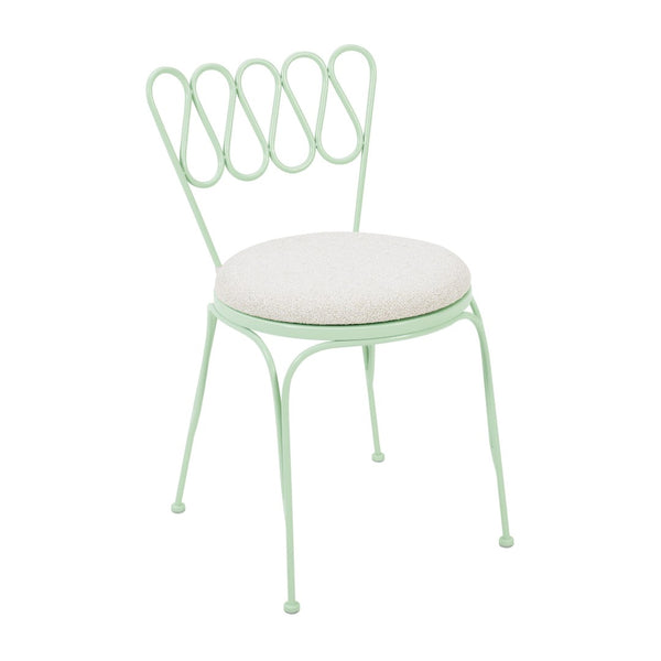 TOV Furniture Erica Wrought Iron Outdoor Chair - Stylish, Weather-Resistant Bistro Seating for Relaxed Patios Mint Green TOV-O18667