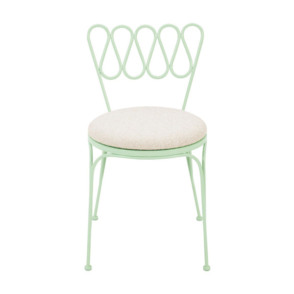TOV Furniture Erica Wrought Iron Outdoor Chair - Stylish, Weather-Resistant Bistro Seating for Relaxed Patios Mint Green TOV-O18667