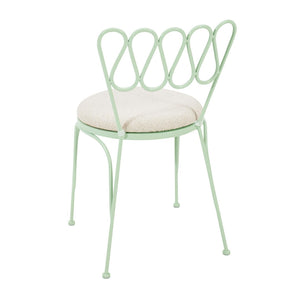 TOV Furniture Erica Wrought Iron Outdoor Chair - Stylish, Weather-Resistant Bistro Seating for Relaxed Patios Mint Green TOV-O18667