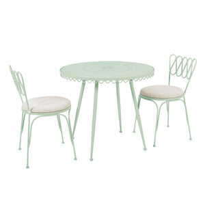 TOV Furniture Erica Wrought Iron Outdoor Chair - Stylish, Weather-Resistant Bistro Seating for Relaxed Patios Mint Green TOV-O18667