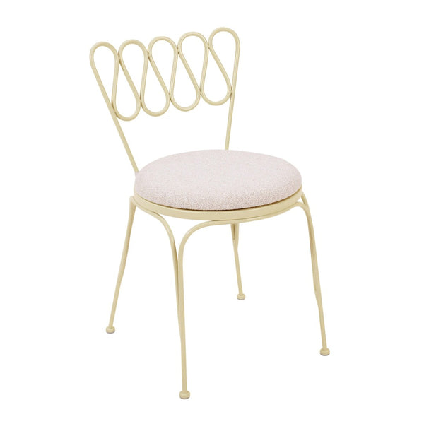 TOV Furniture Erica Wrought Iron Outdoor Chair - Stylish, Weather-Resistant Bistro Seating for Relaxed Patios Cream TOV-O18668