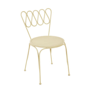 TOV Furniture Erica Wrought Iron Outdoor Chair - Stylish, Weather-Resistant Bistro Seating for Relaxed Patios Cream TOV-O18668