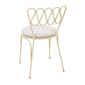 TOV Furniture Erica Wrought Iron Outdoor Chair - Stylish, Weather-Resistant Bistro Seating for Relaxed Patios Cream TOV-O18668