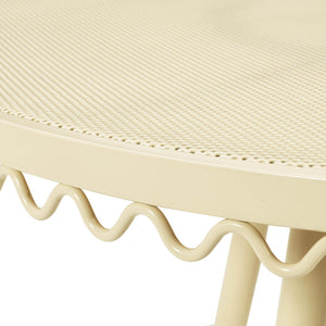 TOV Furniture Erica Wrought Iron Round Cafe Table - Vintage Charm for Outdoor Dining, Seats 2-4, Handmade Elegance Cream TOV-O18671