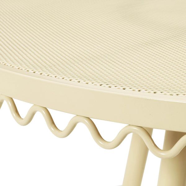 TOV Furniture Erica Wrought Iron Round Cafe Table - Vintage Charm for Outdoor Dining, Seats 2-4, Handmade Elegance Cream TOV-O18671