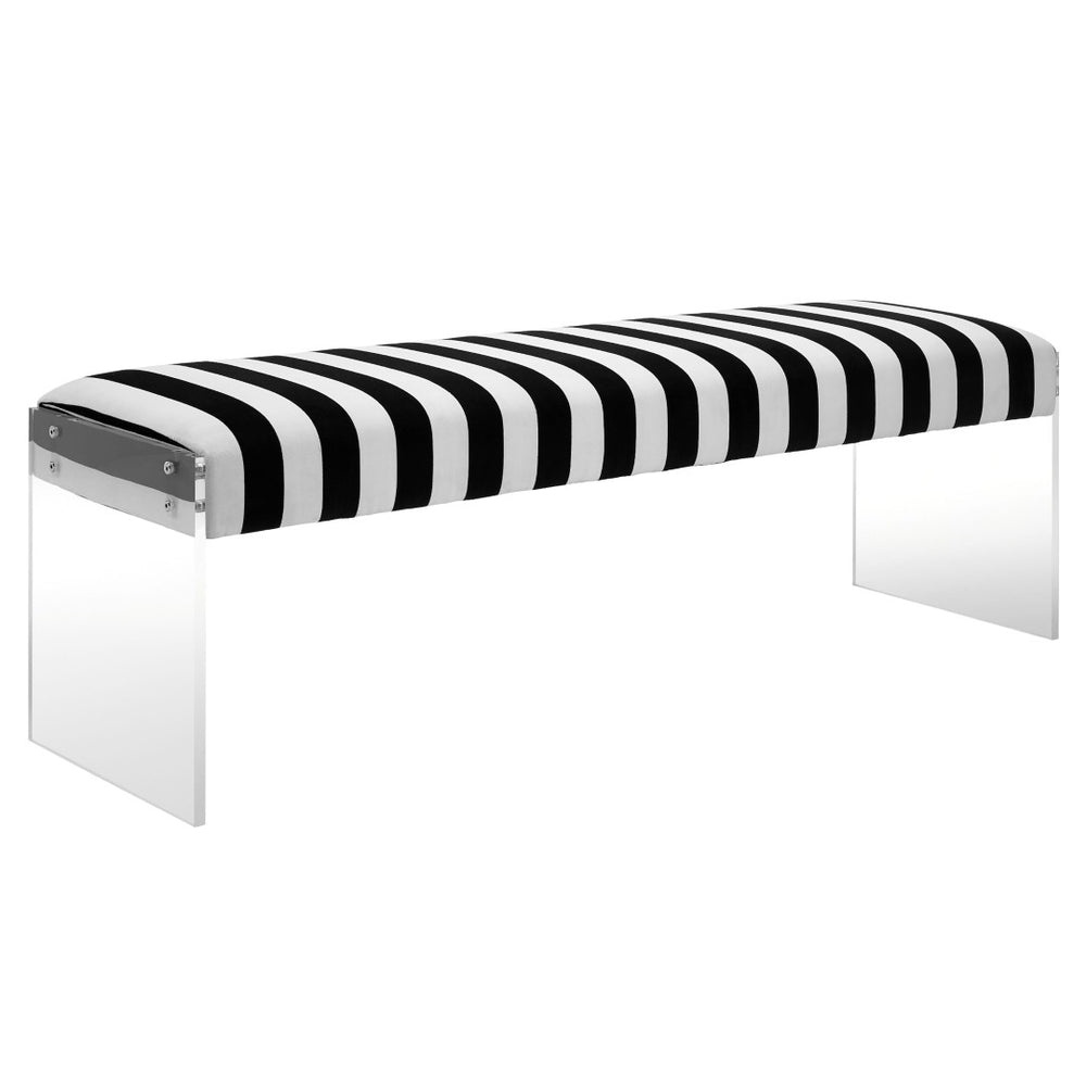 TOV Furniture Envy 53.5" Velvet Upholstered Bench with Acrylic Legs - Chic Seating for Entryways & Bedrooms TOV-O29