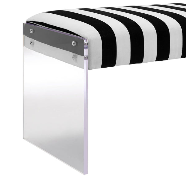 TOV Furniture Envy 53.5" Velvet Upholstered Bench with Acrylic Legs - Chic Seating for Entryways & Bedrooms TOV-O29