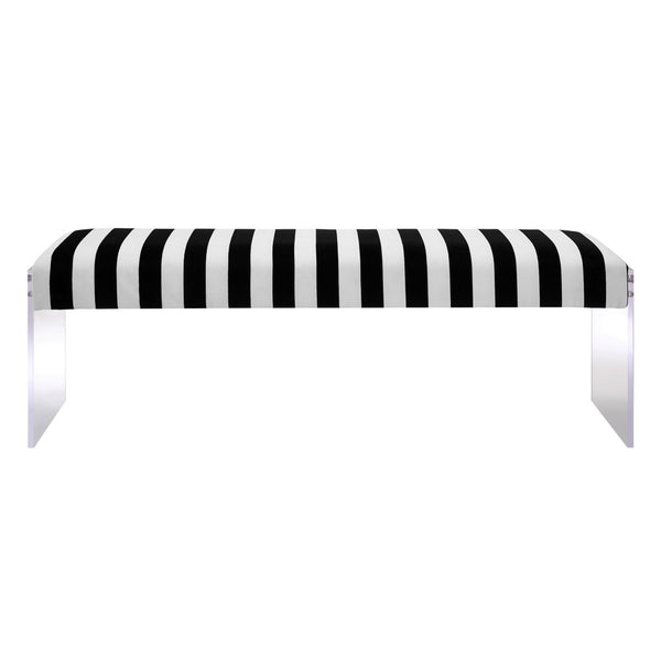 TOV Furniture Envy 53.5" Velvet Upholstered Bench with Acrylic Legs - Chic Seating for Entryways & Bedrooms TOV-O29