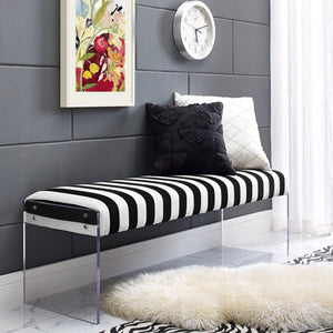TOV Furniture Envy 53.5" Velvet Upholstered Bench with Acrylic Legs - Chic Seating for Entryways & Bedrooms TOV-O29