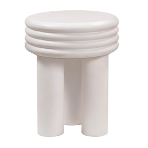 TOV Furniture Delta Concrete Round Side Table - Modern Elegance for Indoor and Outdoor Spaces, Fully Assembled Ivory TOV-O44065