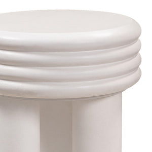 TOV Furniture Delta Concrete Round Side Table - Modern Elegance for Indoor and Outdoor Spaces, Fully Assembled Ivory TOV-O44065