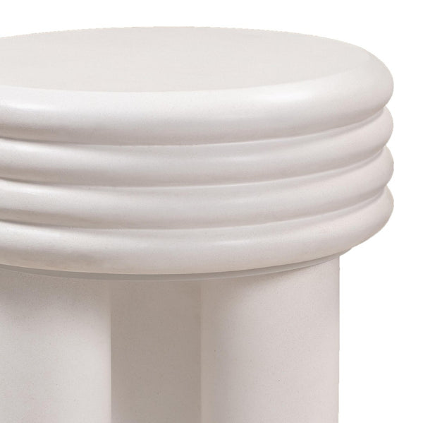TOV Furniture Delta Concrete Round Side Table - Modern Elegance for Indoor and Outdoor Spaces, Fully Assembled Ivory TOV-O44065
