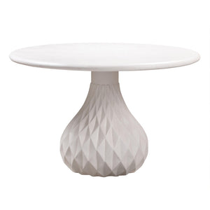 TOV Furniture Tulum 47" Ivory Concrete Round Dining Table – Elegant Indoor/Outdoor Centerpiece for Modern Spaces TOV-O44067
