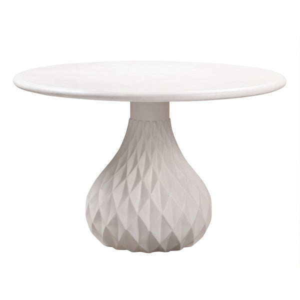 TOV Furniture Tulum 47" Ivory Concrete Round Dining Table – Elegant Indoor/Outdoor Centerpiece for Modern Spaces TOV-O44067