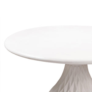 TOV Furniture Tulum 47" Ivory Concrete Round Dining Table – Elegant Indoor/Outdoor Centerpiece for Modern Spaces TOV-O44067