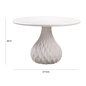 TOV Furniture Tulum 47" Ivory Concrete Round Dining Table – Elegant Indoor/Outdoor Centerpiece for Modern Spaces TOV-O44067