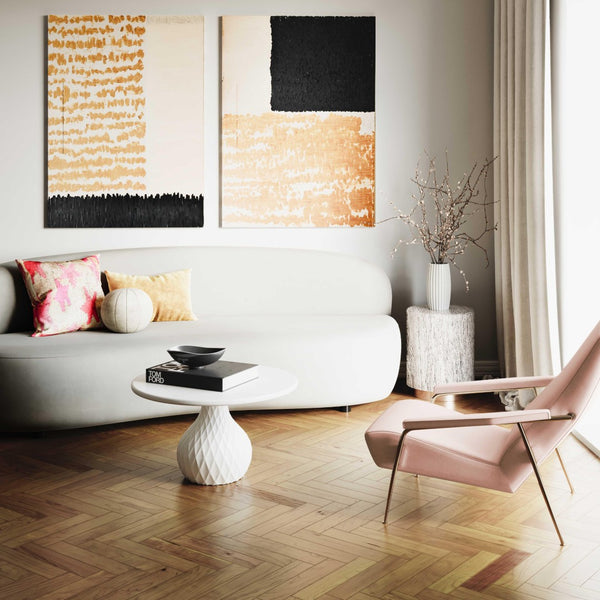 TOV Furniture Tulum 27.5" Ivory Concrete Round Coffee Table - Modern Glamour for Indoor & Outdoor Spaces TOV-O44144