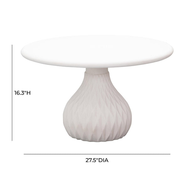 TOV Furniture Tulum 27.5" Ivory Concrete Round Coffee Table - Modern Glamour for Indoor & Outdoor Spaces TOV-O44144