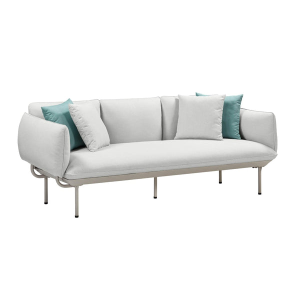 TOV Furniture Katti 85" Outdoor Sofa - Elevate Your Space with Durable Comfort and Modern Minimalist Design Light Grey TOV-O54257