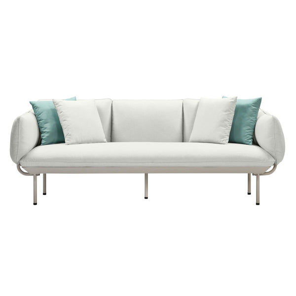 TOV Furniture Katti 85" Outdoor Sofa - Elevate Your Space with Durable Comfort and Modern Minimalist Design Light Grey TOV-O54257