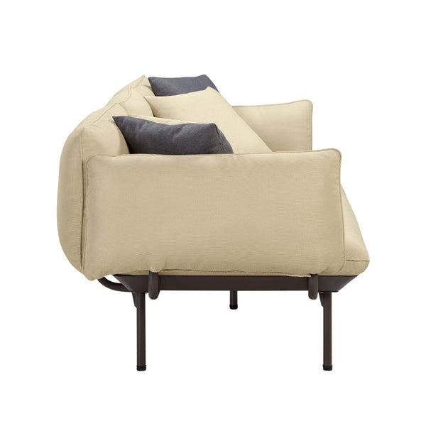 TOV Furniture Katti 85" Outdoor Sofa - Elevate Your Space with Durable Comfort and Modern Minimalist Design Beige TOV-O54258