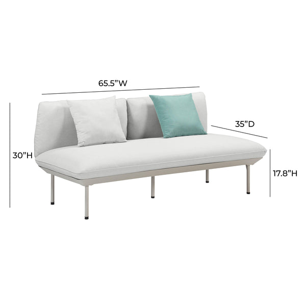 Katti Light Grey Outdoor Loveseat TOV-O54259 TOV Furniture