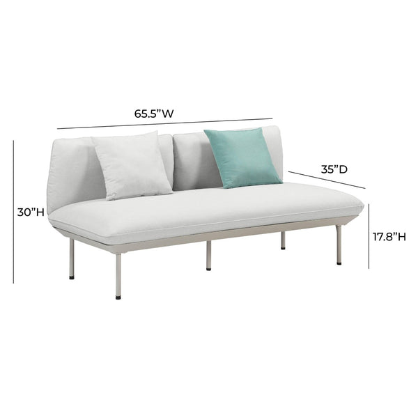TOV Furniture Katti 65.5" Modern Outdoor Loveseat - Durable, Stylish, and Comfortable Seating for Your Patio Retreat Light Grey TOV-O54259