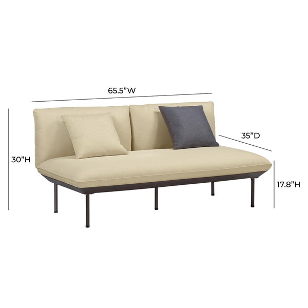 TOV Furniture Katti 65.5" Modern Outdoor Loveseat - Durable, Stylish, and Comfortable Seating for Your Patio Retreat Beige TOV-O54260