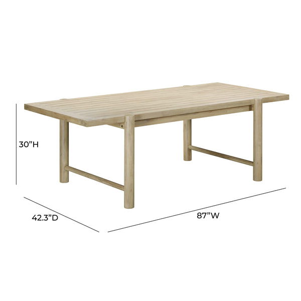 Gata Light Teak Outdoor Rectangular Dining Table TOV-O54272 TOV Furniture