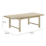 Gata Light Teak Outdoor Rectangular Dining Table TOV-O54272 TOV Furniture