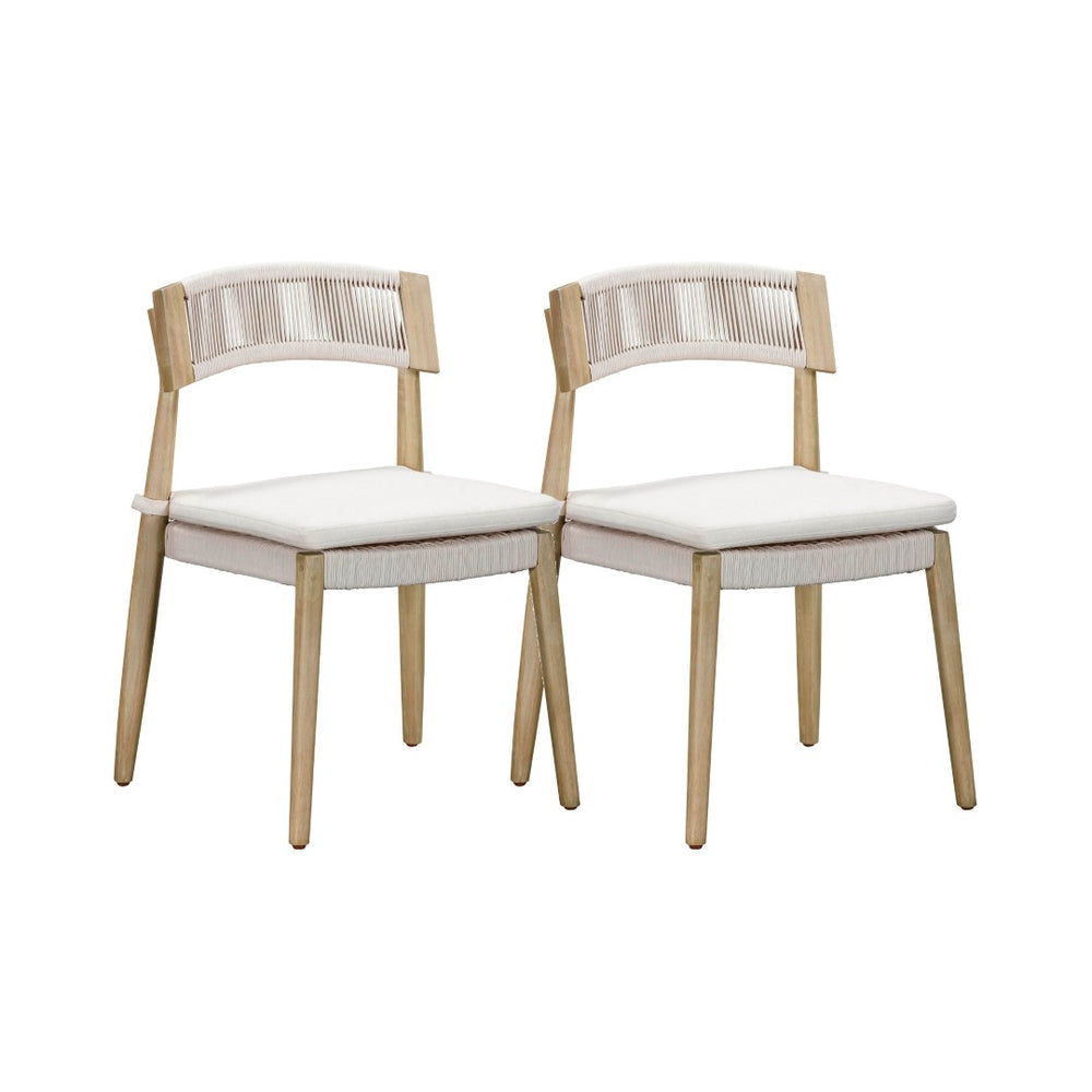 TOV Furniture Gata Cream Outdoor Dining Chair Set of 2 - Elegant, Weather-Ready Comfort for Patios & Gardens TOV-O54273